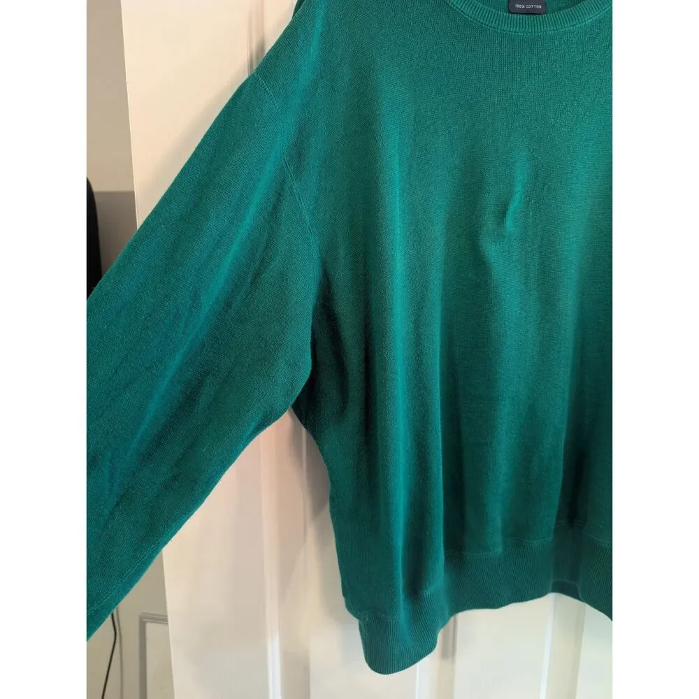 Vintage Polo Golf Ralph Lauren Men's Large Green Crest Crewneck Sweater
